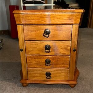 Wooden Jewelry Box with Drawers